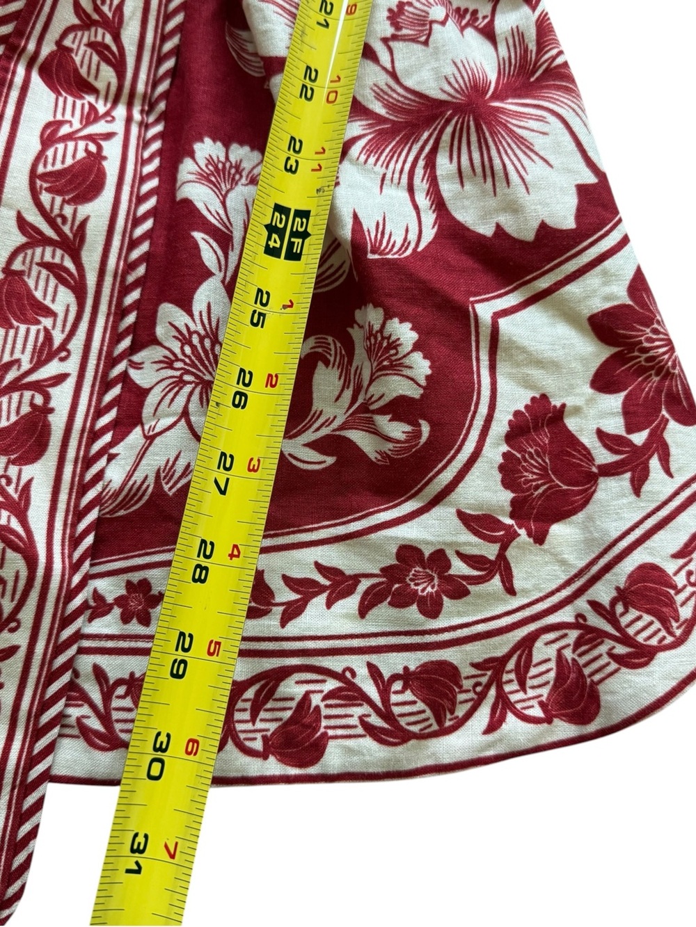 FARM Rio Guanacaste Red Gathering Romper L NWT Linen Floral Belted Jumpsuit $198 - Picture 8 of 16